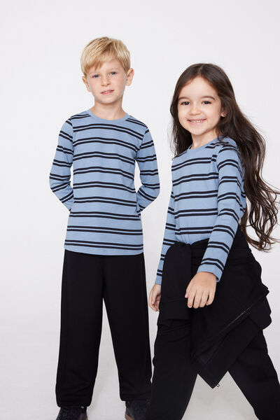 Tezenis Camiseta Manga Larga Algodón Estampado Unisex para Niños Unisex Azul Claro Tamaño 10-11