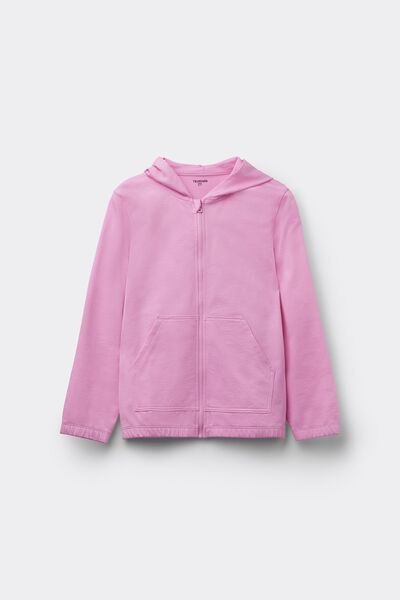 Tezenis Sudadera de Algodón con Capucha y Cremallera Unisex para Niños Unisex Rosa Tamaño 10-11