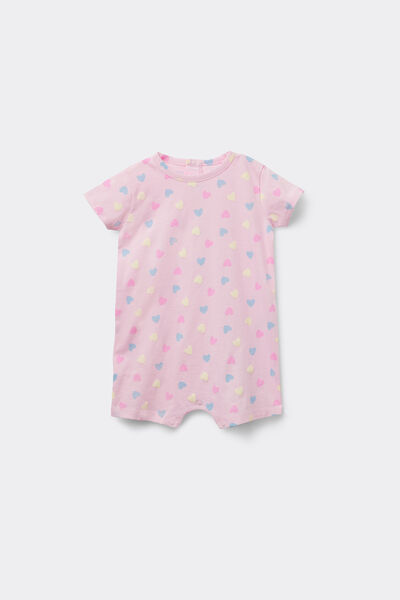 Tezenis Pelele Corto Bebé Media Manga Algodón  Rosa Tamaño 0-3