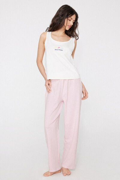 Tezenis Pantalones Largos Viscosa Rayas Mujer Rosa Tamaño L