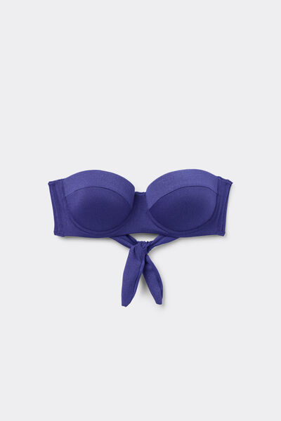 Tezenis Top de Bikini Bandeau con Relleno Glimmer Diva Mujer Azul Tamaño 1