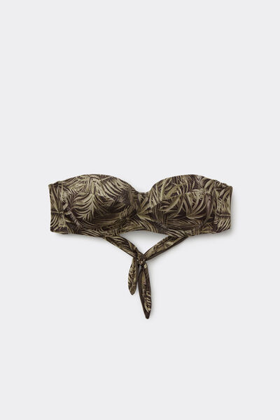 Tezenis Top Bikini Bandeau Relleno Golden Tropics Mujer Verde Tamaño 1
