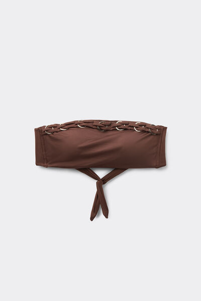 Tezenis Top Bikini Bandeau Relleno Ligero Royal Essence Marrón Mujer Marrón Tamaño L