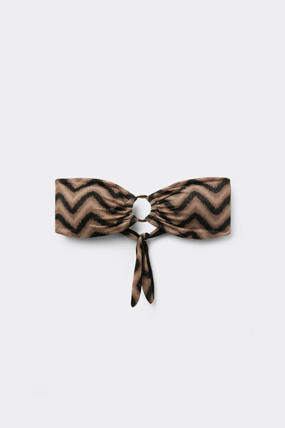 Tezenis Bikini Banda Relleno Extraíble Chevron Shine Mujer Negro Tamaño L