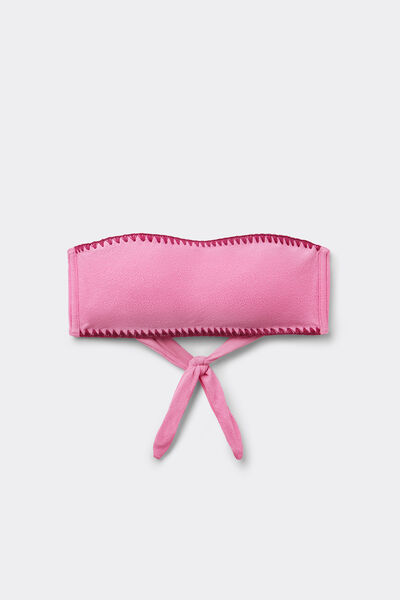 Tezenis Top Bikini Bandeau con Relleno Craft Touch Mujer Rosa Tamaño L
