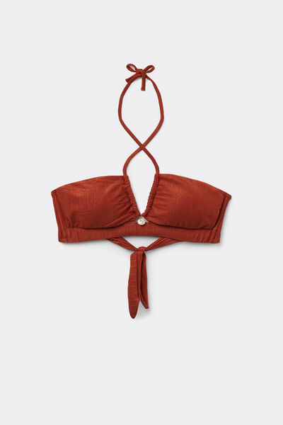 Tezenis Top Bikini Brasier Lazos Paradise Bay Rum Mujer Marrón Tamaño L