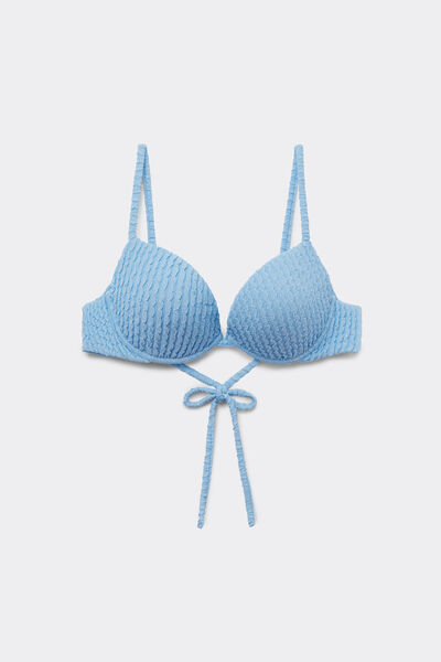 Tezenis Bikini Push-Up Relleno Dreamy Texture Mujer Azul Claro Tamaño 1