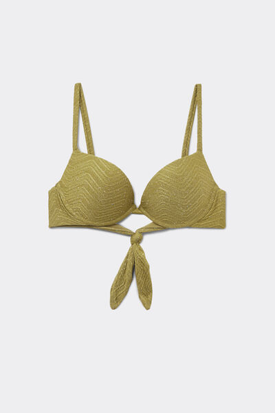 Tezenis Top Bikini Push-Up Relleno Sparkling Touch Verde Oliva Mujer Verde Tamaño 1