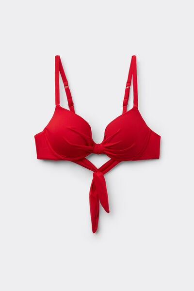 Tezenis Top Bikini Push-Up Relleno Ligero Timeless Look Rojo Brillante Mujer Rojo Tamaño 1
