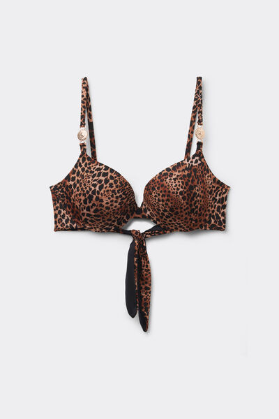 Tezenis Top Bikini Push-Up Relleno Ligero Savage Sun Mujer Marrón Tamaño 1