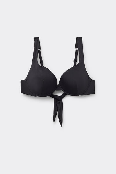 Tezenis Top Bikini Push-Up Relleno Ligero Microfibra Reciclada Mujer Negro Tamaño 1