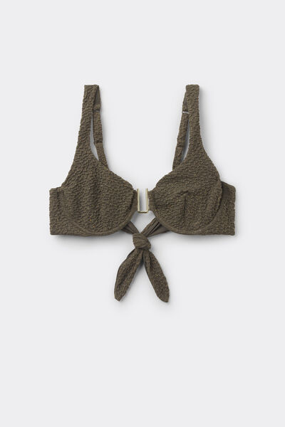Tezenis Top Bikini Balconette Crinkle Dune Mujer Verde Tamaño 2