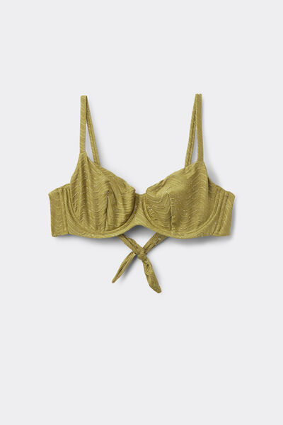 Tezenis Top Bikini Balconette Sparkling Touch Verde Oliva Mujer Verde Tamaño 2