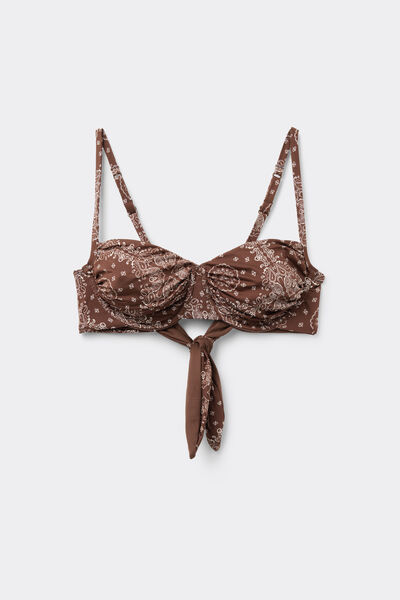 Tezenis Top Bikini Balconette Country Vibe Mujer Marrón Tamaño 2