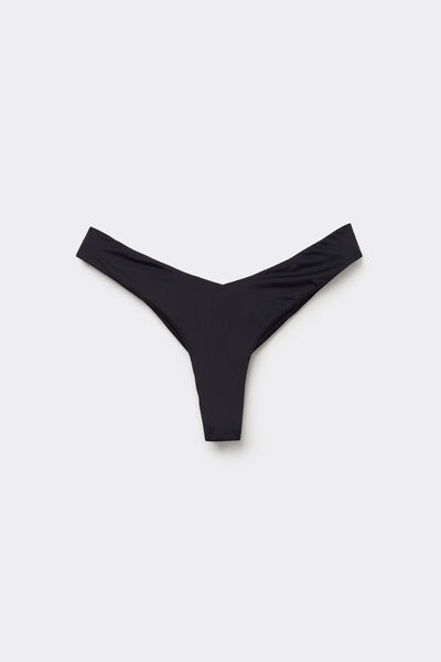 Tezenis Braguita Brasileña Bikini Cintura Alta V Microfibra Reciclada Mujer Negro Tamaño L