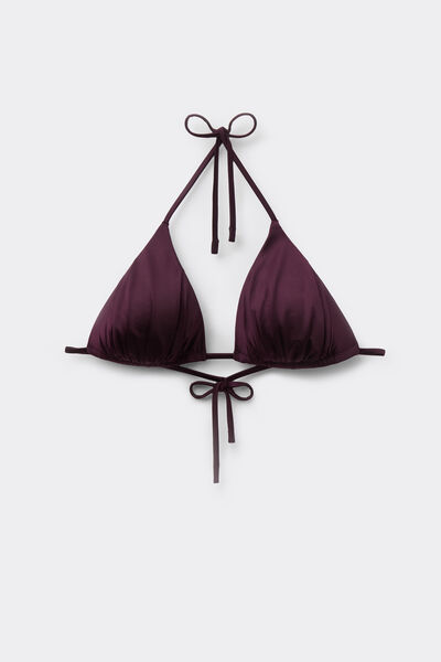 Tezenis Bikini Triángulo con Relleno Ligero Shiny Glam Burdeos Mujer Violeta Tamaño 1