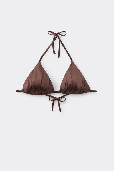 Tezenis Top Bikini Triángulo con Relleno Ligero Shiny Glam Choco Mujer Marrón Tamaño 1