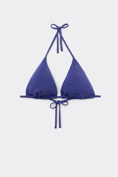 Tezenis Top Bikini Triángulo Relleno Extraíble Glimmer Diva Mujer Azul Tamaño 1
