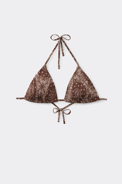 Tezenis Top Bikini Triángulo Relleno Ligero Country Vibe Mujer Marrón Tamaño 1