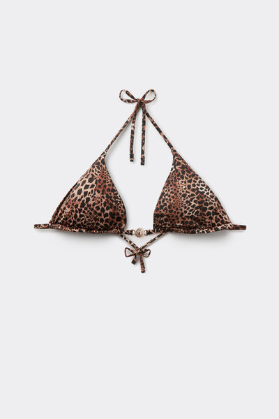 Tezenis Bikini Triángulo con Relleno Extraíble Savage Sun Mujer Marrón Tamaño 1