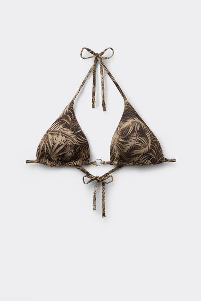 Tezenis Top Bikini Triángulo Relleno Extraíble Golden Tropics Mujer Verde Tamaño 1