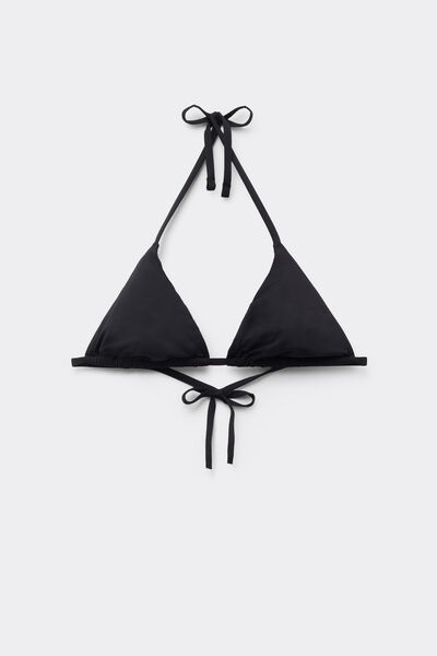 Tezenis Top Bikini Triángulo Sin Relleno Microfibra Reciclada Mujer Negro Tamaño 1