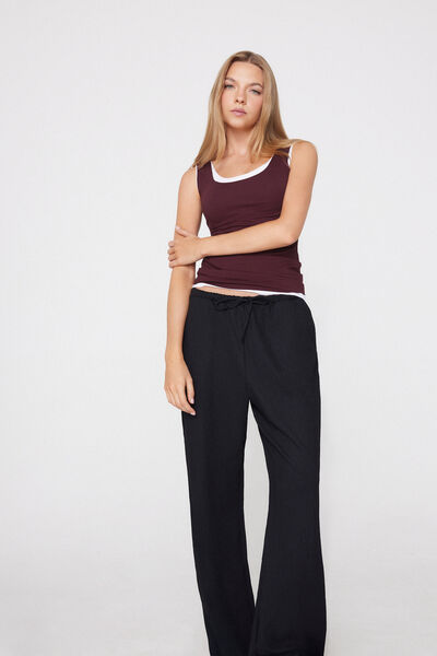 Tezenis Camiseta Tirantes Sin Costuras Algodón Orgánico Mujer Rojo Tamaño L