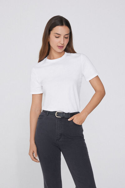 Tezenis Camiseta Cuello Redondo Algodón Orgánico Mujer Blanco Tamaño L