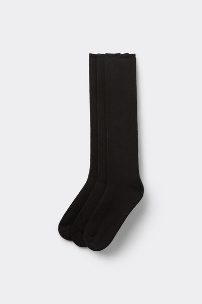 Tezenis 3 Pares Calcetines Largos Algodón Término Mujer Mujer Negro Tamaño TU