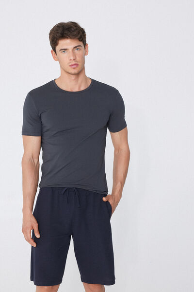 Tezenis Camiseta de Algodón Orgánico Elástico Hombre Gris Tamaño L