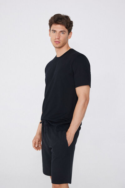 Tezenis Camiseta básica 100% algodón para hombre Hombre Negro Tamaño L