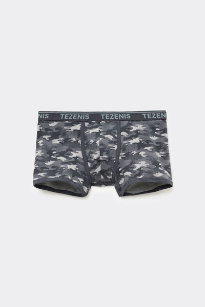 Tezenis Calzoncillo estampado hombre de algodón con bordes y logo Hombre Gris Tamaño L