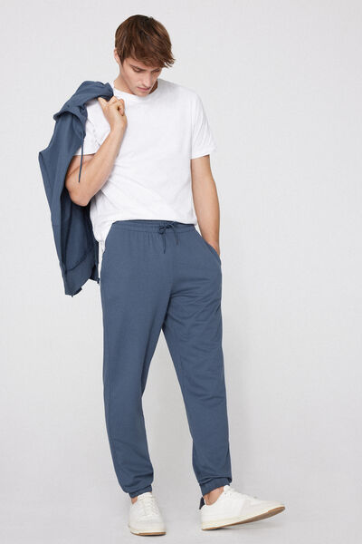 Tezenis Pantalones Largos Felpa Bolsillos Hombre Azul Claro Tamaño L