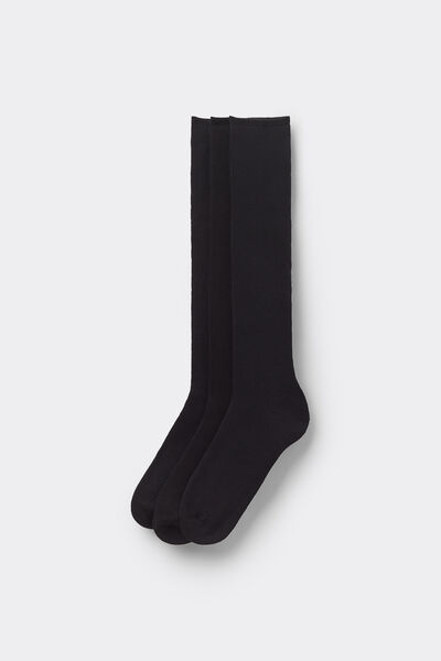 Tezenis 3 Pares Calcetines Largos Algodón Término Hombre Hombre Negro Tamaño TU