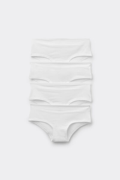 Tezenis 4 Culottes Niña Algodón Basic Chica Blanco Tamaño 10-11