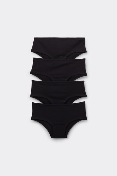 Tezenis 4 Culottes Niña Algodón Basic Chica Negro Tamaño 10-11