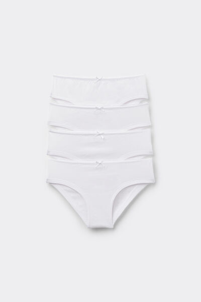 Tezenis 4 Braguitas Niña Algodón Basic Chica Blanco Tamaño 10-11