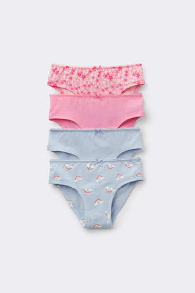 Tezenis 4 Braguitas niña algodón estampado Chica Rosa Tamaño 10-11