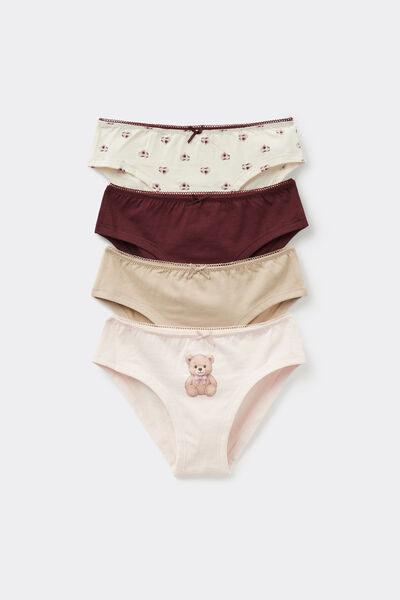 Tezenis 4 Braguitas niña algodón estampado Chica Rosa Tamaño 10-11