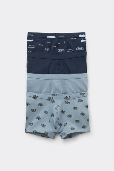 Tezenis 4 Bóxers de Algodón para Niño Estampados Niño Gris Tamaño 10-11