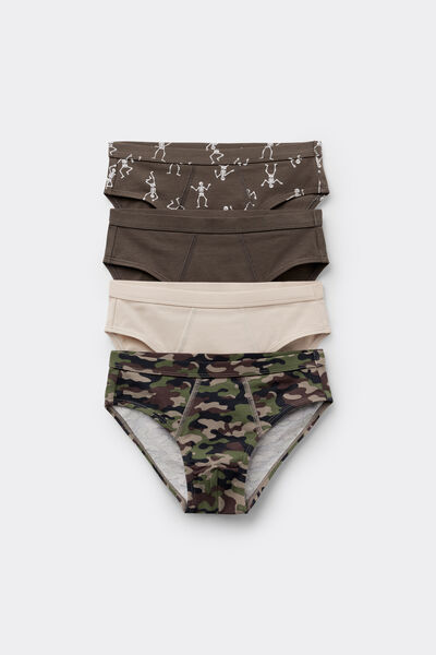 Tezenis 4 Calzoncillos de Algodón para Niño Estampados Niño Impreso Tamaño 10-11