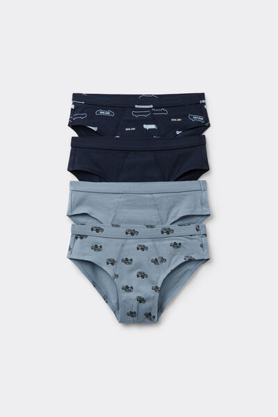 Tezenis 4 Calzoncillos de Algodón para Niño Estampados Niño Gris Tamaño 10-11