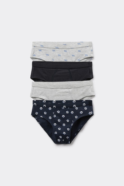 Tezenis 4 Calzoncillos de Algodón para Niño Estampados Niño Azul Tamaño 10-11
