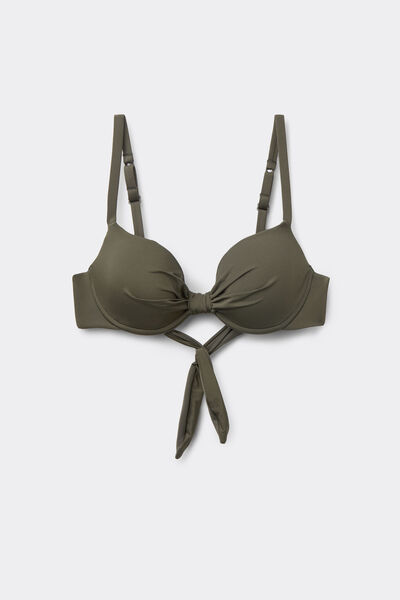 Tezenis Top Bikini Push-Up Relleno Ligero Timeless Look Verde Camuflaje Mujer Verde Tamaño 1