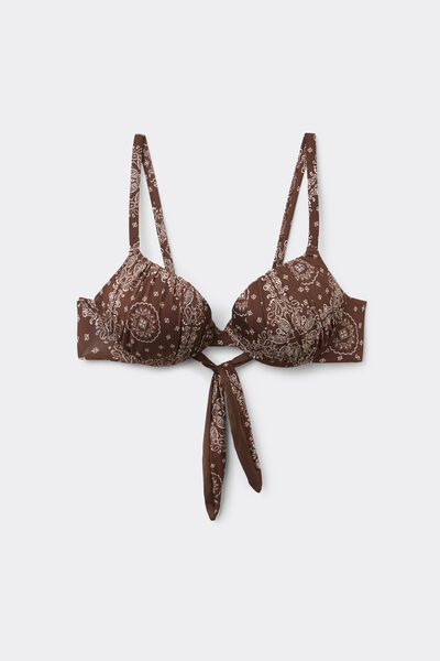 Tezenis Bikini Push-Up Relleno Ligero Country Vibe Mujer Marrón Tamaño 1