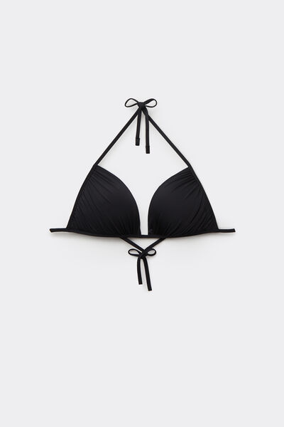 Tezenis Top Bikini Triángulo con Relleno de Microfibra Reciclada Mujer Negro Tamaño 1
