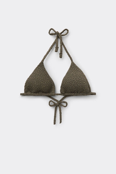 Tezenis Top Bikini Triángulo Relleno Extraíble Crinkle Dune Mujer Verde Tamaño 1