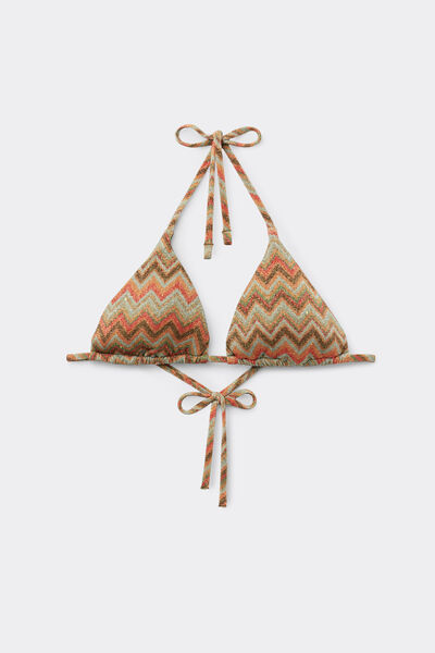 Tezenis Top de Bikini Triángulo Relleno Extraíble Luxury Chevron Mujer Multicolor Tamaño 1