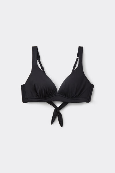 Tezenis Top Bikini Triángulo Tirante Ancho Microfibra Reciclada Mujer Negro Tamaño 1
