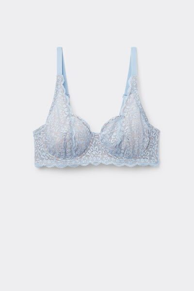 Tezenis Sujetador balconette sin relleno de encaje reciclado Paris Mujer Azul Claro Tamaño 2B